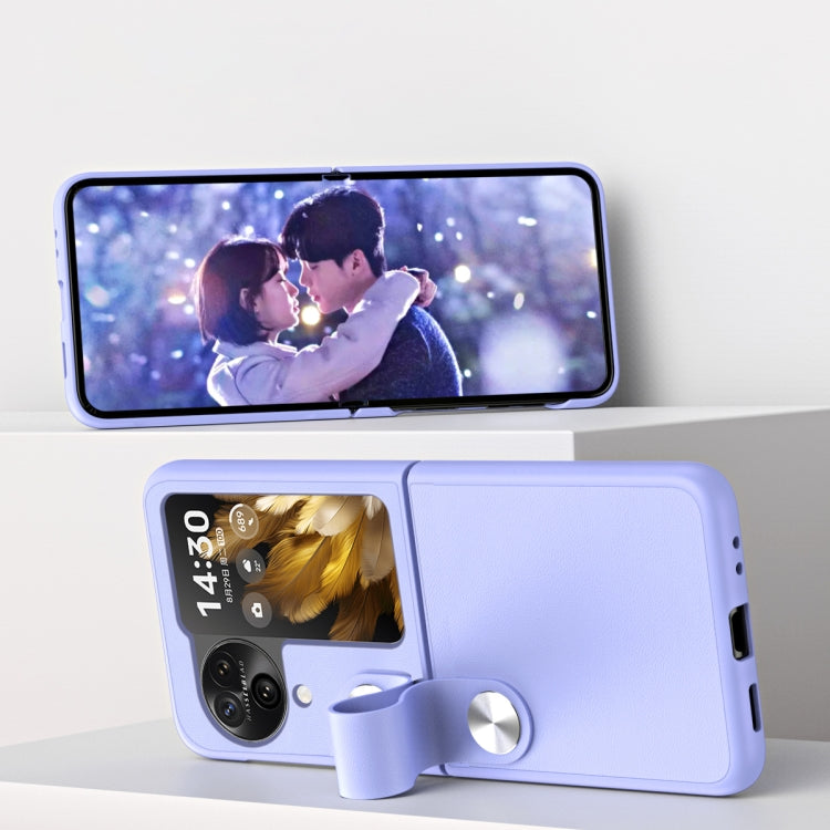 For OPPO Find N3 Flip Hand Strap Plain Leather Phone Case(Indigo) - free shipping - PMC TechLife - Order now!