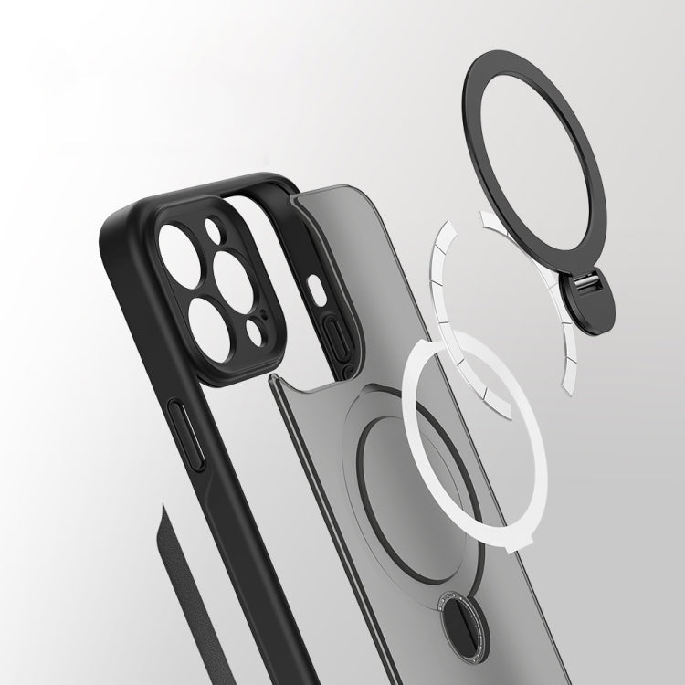 For iPhone 15 Plus 360 Magsafe Ring Holder TPU Hybrid PC Phone Case(Blue) - iPhone 15 Plus Cases by PMC TechLife | Online Shopping South Africa | PMC TechLife