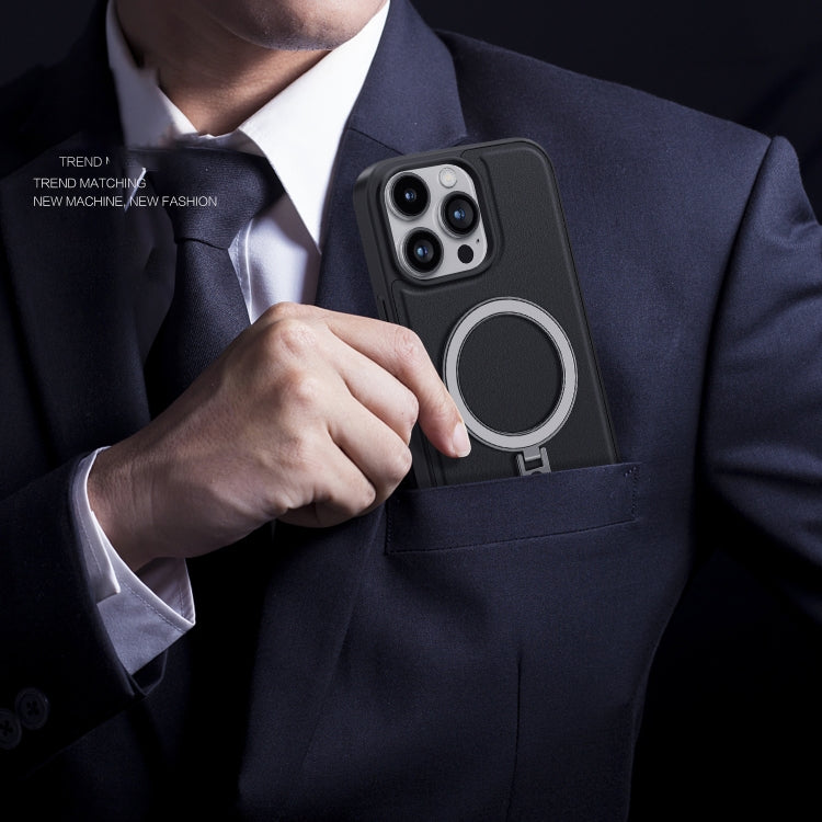 For iPhone 15 Pro Shield MagSafe Magnetic Holder Phone Case(Sierra Blue) - iPhone 15 Pro Cases by PMC TechLife | Online Shopping South Africa | PMC TechLife