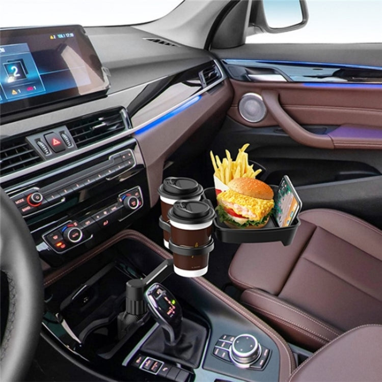 D05 Rotation Meal Tray Phone Stand Car Dining Table Plastic Car Cup Holder Mount Dual Drink Bracket - Car Drink Holders by PMC TechLife | Online Shopping South Africa | PMC TechLife | Buy Now Pay Later Mobicred