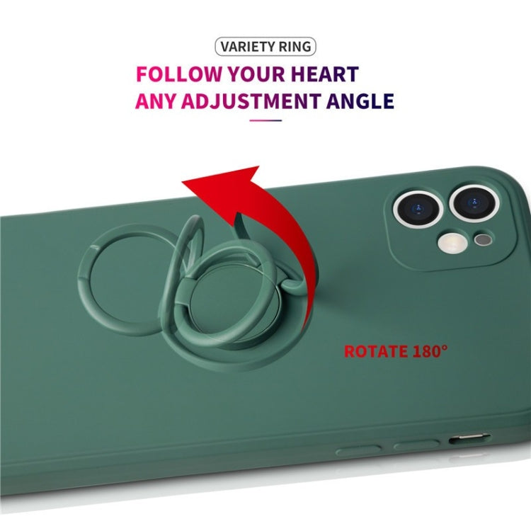 For iPhone 15 Pro Max Ring Kickstand Silicone Phone Case(Dark Blue) - iPhone 15 Pro Max Cases by PMC TechLife | Online Shopping South Africa | PMC TechLife