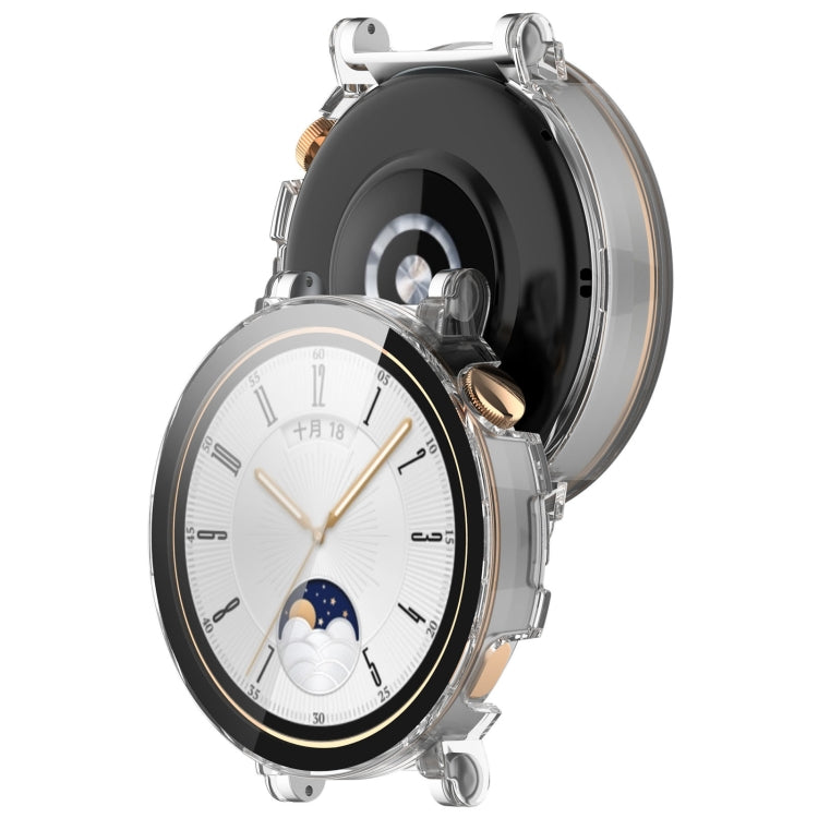 For Huawei Watch GT 4 41mm PC + Tempered Film Integrated Watch Protective Case(Transparent) - Watch Cases by PMC TechLife | Online Shopping South Africa | PMC TechLife