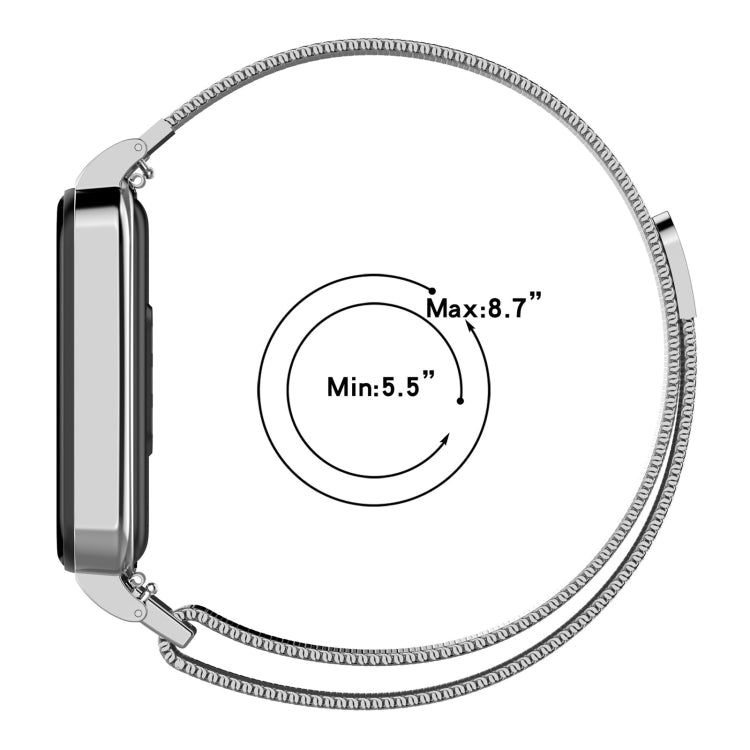 For Xiaomi Mi Band 8 Active Milan Magnetic Metal Steel Mesh Watch Band + Watch Frame(Gold) - free shipping - PMC TechLife - Order now!