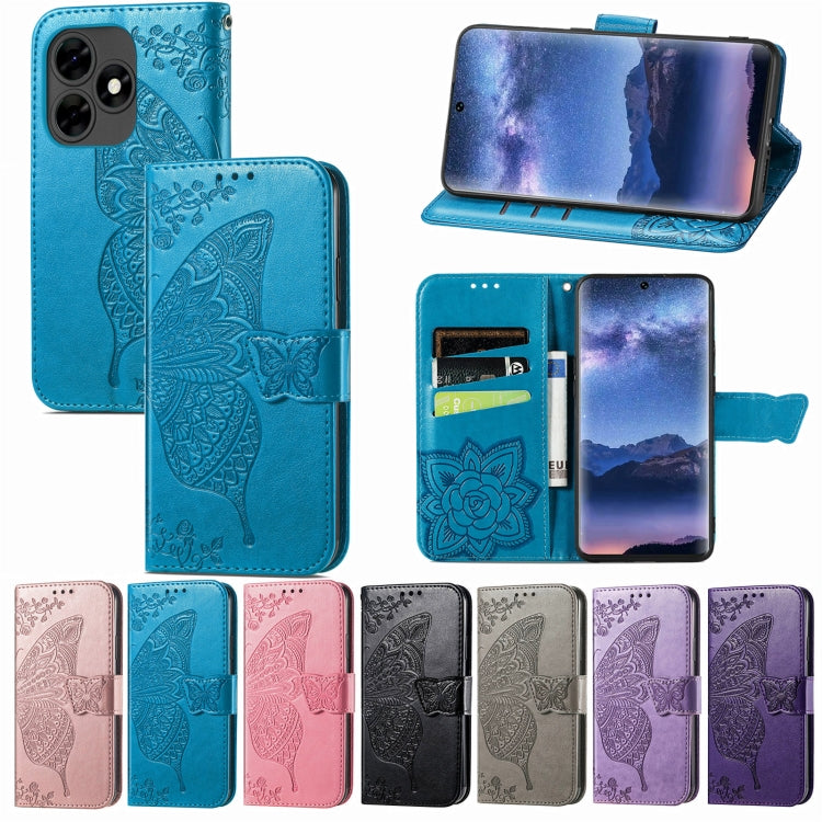 For Blackview A200 Pro Butterfly Love Flower Embossed Leather Phone Case(Purple) - More Brand by PMC TechLife | Online Shopping South Africa | PMC TechLife