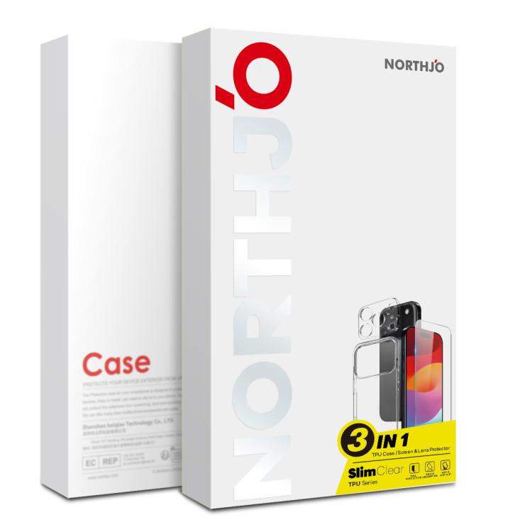 For iPhone 17 Air NORTHJO 3 in 1 TPU Phone Case with Screen Film and Lens Film(Clear) - iPhone 17 Air Cases by NORTHJO | Online Shopping South Africa | PMC TechLife | Buy Now Pay Later Mobicred