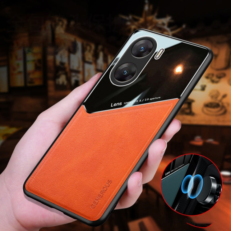 For vivo V29e Global All-inclusive Leather Organic Glass Phone Case(Green) - vivo Cases by PMC TechLife | Online Shopping South Africa | PMC TechLife | Buy Now Pay Later Mobicred
