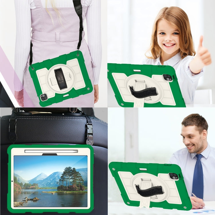 For iPad Pro 11 2024 Silicone Hybrid PC Shockproof Tablet Case with Shoulder Strap(Classic Green) - iPad Pro 11 2024 Cases by PMC TechLife | Online Shopping South Africa | PMC TechLife | Buy Now Pay Later Mobicred