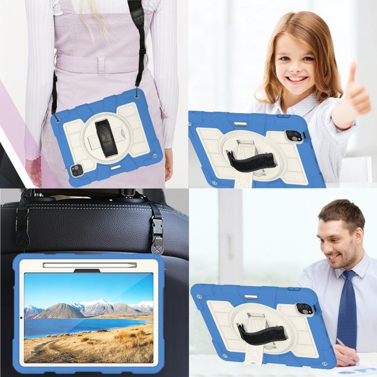 For iPad Pro 11 2024 Silicone Hybrid PC Shockproof Tablet Case with Shoulder Strap(Azure Blue) - iPad Pro 11 2024 Cases by PMC TechLife | Online Shopping South Africa | PMC TechLife | Buy Now Pay Later Mobicred