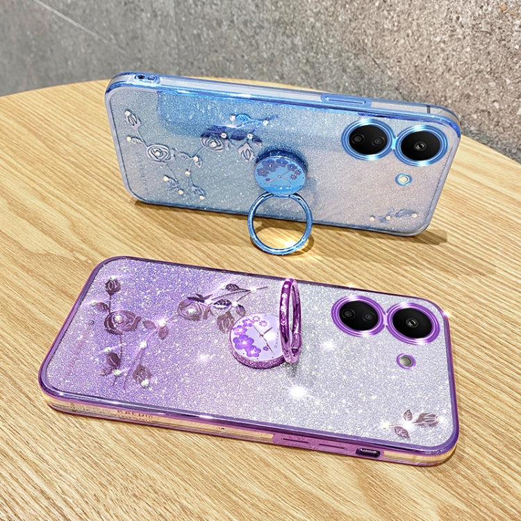 For Xiaomi Redmi 13C 4G Gradient Glitter Immortal Flower Ring All-inclusive Phone Case(Pink) - 13C Cases by PMC TechLife | Online Shopping South Africa | PMC TechLife | Buy Now Pay Later Mobicred