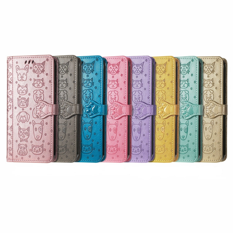 For Blackview A96 Cat and Dog Embossed Leather Phone Case(Yellow) - More Brand by PMC TechLife | Online Shopping South Africa | PMC TechLife