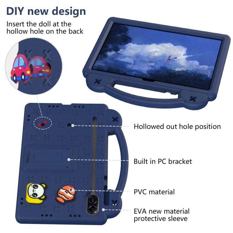 For Honor Pad X9 / X9 2024 Handle Kickstand Children EVA Shockproof Tablet Case(Navy Blue) - Honor by PMC TechLife | Online Shopping South Africa | PMC TechLife | Buy Now Pay Later Mobicred