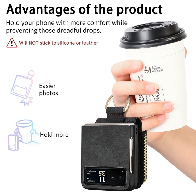 For Motorola Razr 40 Retro Skin-feel Ring Multi-card Wallet Phone Case(Black) - Motorola Cases by PMC TechLife | Online Shopping South Africa | PMC TechLife | Buy Now Pay Later Mobicred