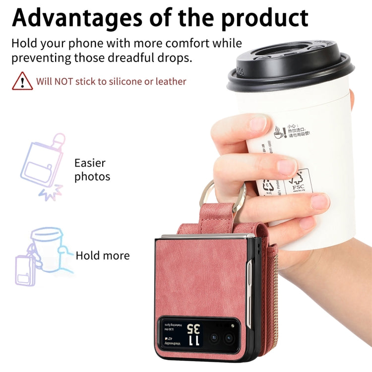 For Motorola Razr 40 Retro Skin-feel Ring Multi-card Wallet Phone Case(Pink) - Motorola Cases by PMC TechLife | Online Shopping South Africa | PMC TechLife | Buy Now Pay Later Mobicred