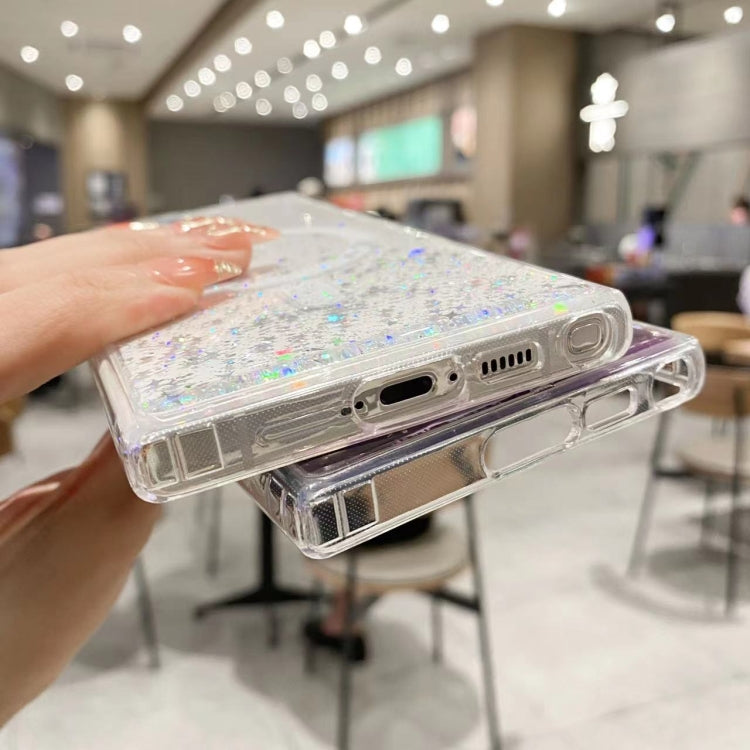 For Samsung Galaxy S22 Ultra 5G MagSafe Glitter Hybrid Clear TPU Phone Case(White) - free shipping - PMC TechLife - Order now!