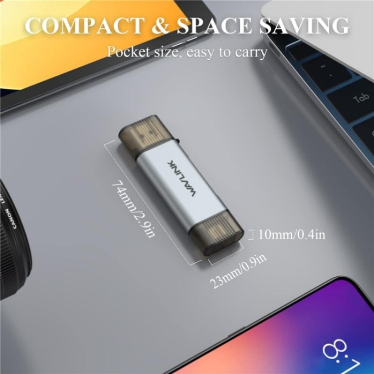 WAVLINK WL-CR3002 Multi-Function Mini Aluminum Alloy Shell Type-C+USB3.0 SD/TF Card Reader - by PMC Jewellery | Online Shopping South Africa | PMC Jewellery | Buy Now Pay Later Mobicred