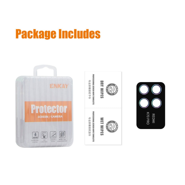 For Redmi K70 / K70 Pro / K70E ENKAY Hat-Prince 9H Rear Camera Lens Aluminium Alloy Tempered Glass Film(Colorful) - by ENKAY | Online Shopping South Africa | PMC TechLife | Buy Now Pay Later Mobicred