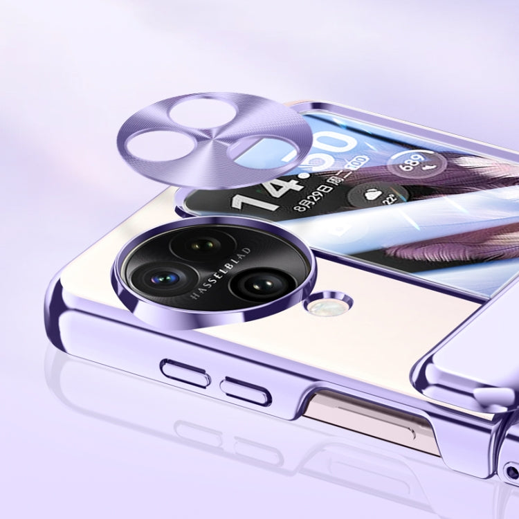 For OPPO Find N3 Flip Electroplated Case-film Integral Hinge Shockproof Phone Case(Purple) - OPPO Cases by PMC TechLife | Online Shopping South Africa | PMC TechLife | Buy Now Pay Later Mobicred