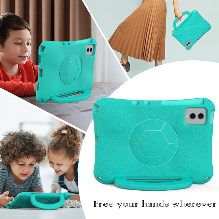 For Samsung Galaxy Tab S9 FE 11 X510 2023 Handle Football Shaped EVA Shockproof Tablet Case(Mint Green) - Galaxy Tab S9 FE by PMC Jewellery | Online Shopping South Africa | PMC Jewellery | Buy Now Pay Later Mobicred