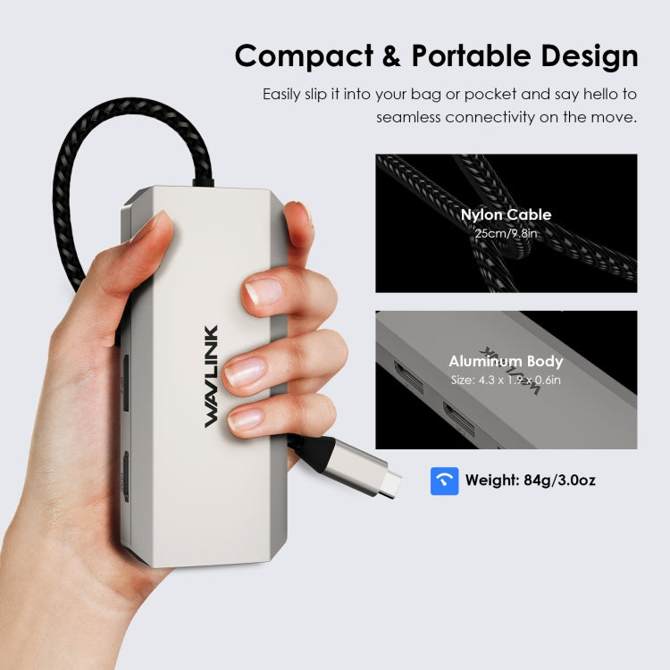 WAVLINK WL-UMD305 7 in 1 4K DP / HDMI Quard Display USB-C Hub Dock Multi-port Adapter - free shipping - PMC Jewellery - Order now!