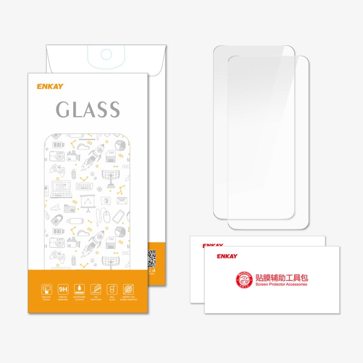 For OPPO A79 2pcs ENKAY 9H Big Arc Edge High Aluminum-silicon Tempered Glass Film - OPPO Tempered Glass by ENKAY | Online Shopping South Africa | PMC TechLife