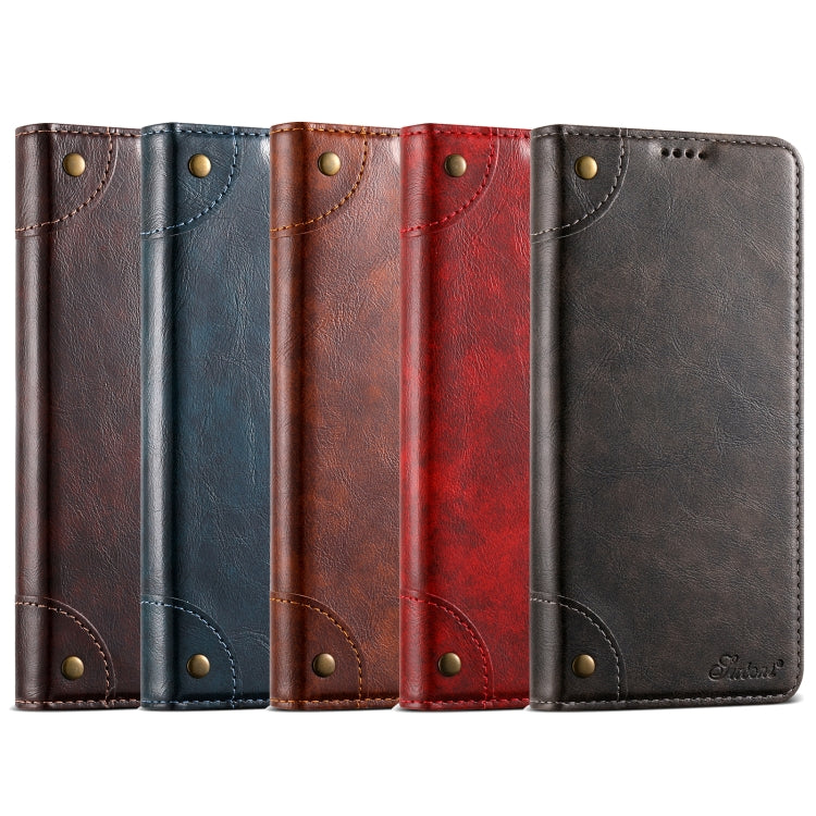 For Samsug Galaxy S24 Ultra 5G Suteni Baroque Calf Texture Buckle Wallet Leather Phone Case(Black) - free shipping - PMC Jewellery - Order now!