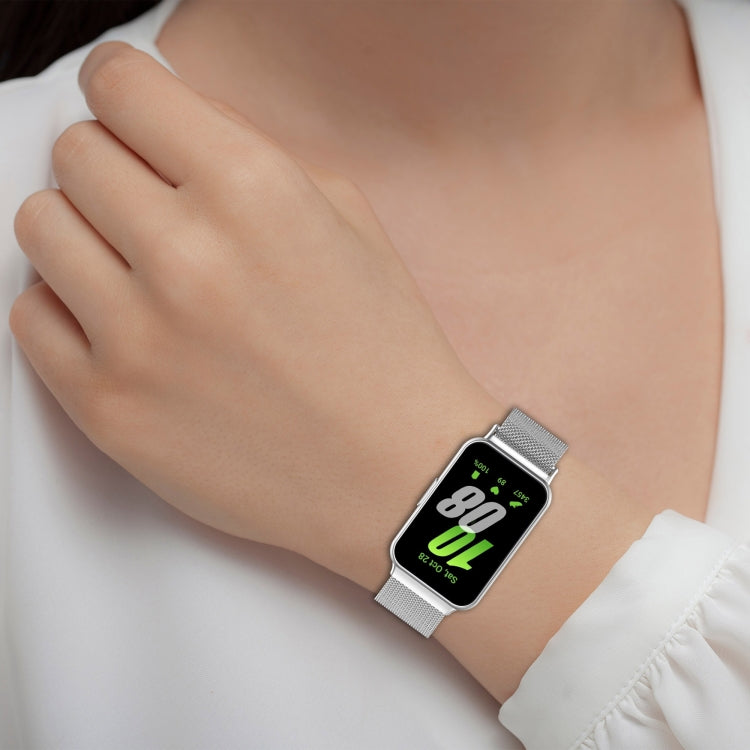 For Samsung Galaxy Fit 3 Milanese Metal Steel Mesh Watch Band(Black) - Watch Bands by PMC TechLife | Online Shopping South Africa | PMC TechLife