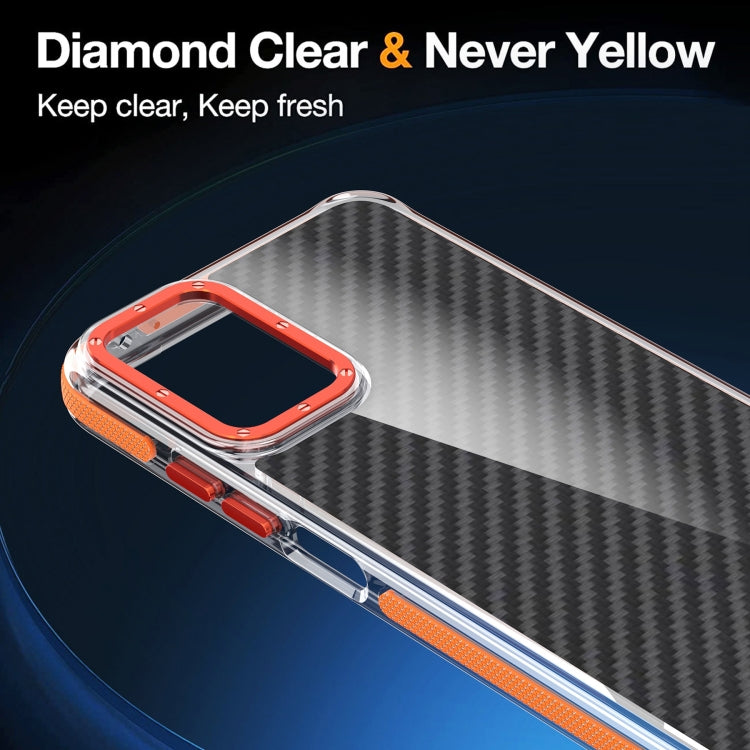 For Motorola Moto G Play 2024 Dual-Color Carbon Fiber Acrylic Hybrid TPU Phone Case(Orange) - Motorola Cases by PMC Jewellery | Online Shopping South Africa | PMC Jewellery | Buy Now Pay Later Mobicred