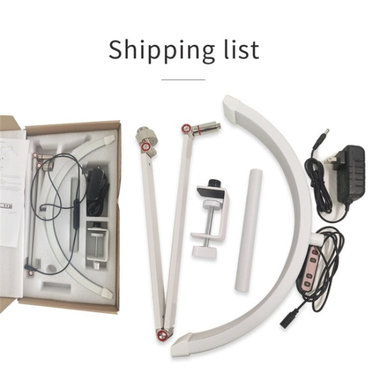 HD-M3X For Eyelash Extensions / Tattoo / Nail Art Lighting Lamp 16 inch Clip-on Half Moon Desk Lamp(US Plug) - Selfie Light by PMC TechLife | Online Shopping South Africa | PMC TechLife | Buy Now Pay Later Mobicred