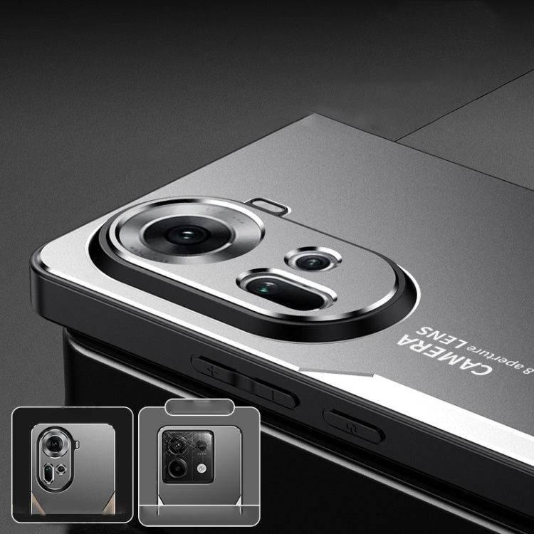 For OPPO Reno11 5G Global Blade Series TPU Hybrid Metal Phone Case(Silver) - Reno11 Cases by PMC TechLife | Online Shopping South Africa | PMC TechLife