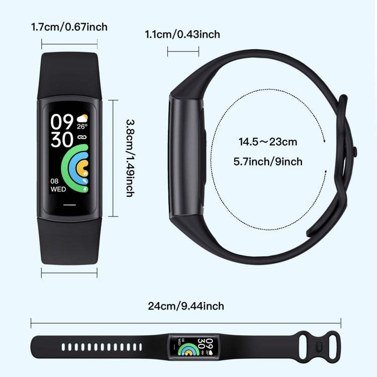 C68L IP67 Waterproof Smart Bracelet Sport Fitness Tracker(Black) - Smart Wristbands by PMC TechLife | Online Shopping South Africa | PMC TechLife