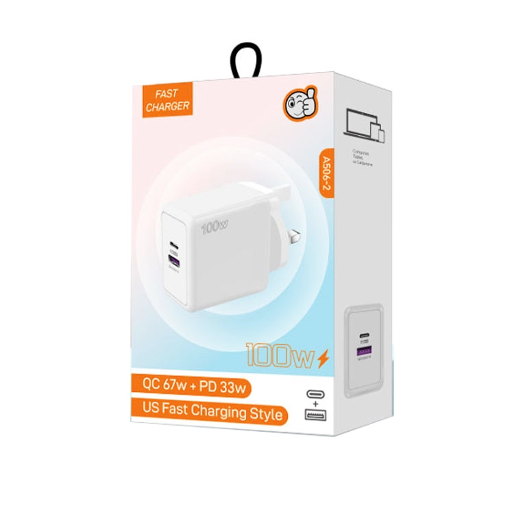 USB 67W / PD 33W Super fast Charging Full Protocol Mobile Phone Charger, UK Plug(White) - USB Charger by PMC TechLife | Online Shopping South Africa | PMC TechLife | Buy Now Pay Later Mobicred
