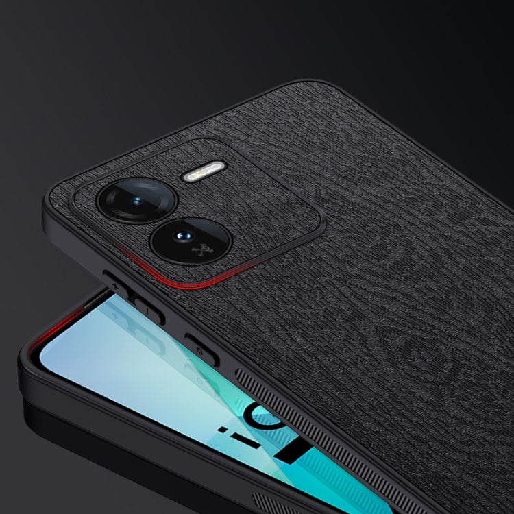 For vivo iQOO Z9 Tree Bark Leather Shockproof Phone Case(Blue) - vivo Cases by PMC TechLife | Online Shopping South Africa | PMC TechLife