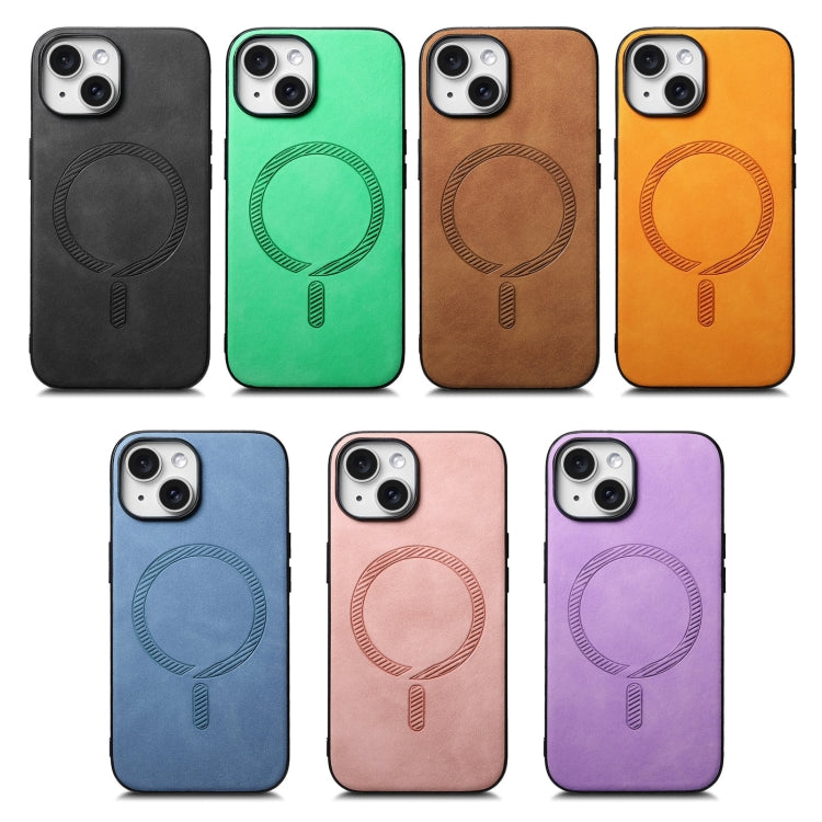 For iPhone 16e Solid Color Retro Magsafe PU Back Cover Phone Case(Black) - iPhone 16e Cases by PMC TechLife | Online Shopping South Africa | PMC TechLife | Buy Now Pay Later Mobicred