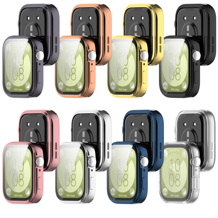 For Huawei Watch Fit 3 Full Coverage TPU Electroplated Watch Protective Case(Gold) - Watch Cases by PMC TechLife | Online Shopping South Africa | PMC TechLife | Buy Now Pay Later Mobicred