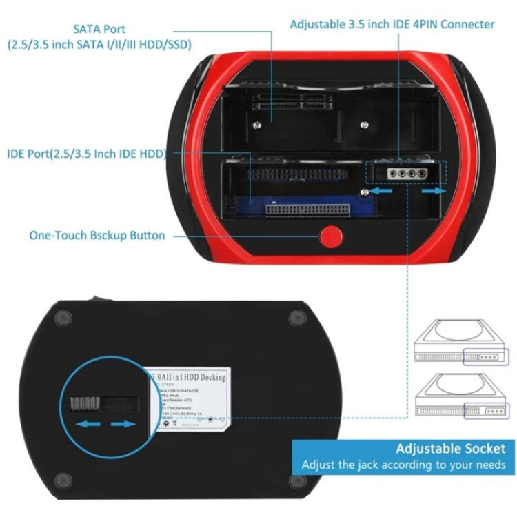 575D USB Hard Disk Holder Laptop Mobile Hard Disk Box 2.5 / 3.5inch SATA IDE HDD Base, Plug:UK Plug - HDD Enclosure by PMC Jewellery | Online Shopping South Africa | PMC Jewellery | Buy Now Pay Later Mobicred