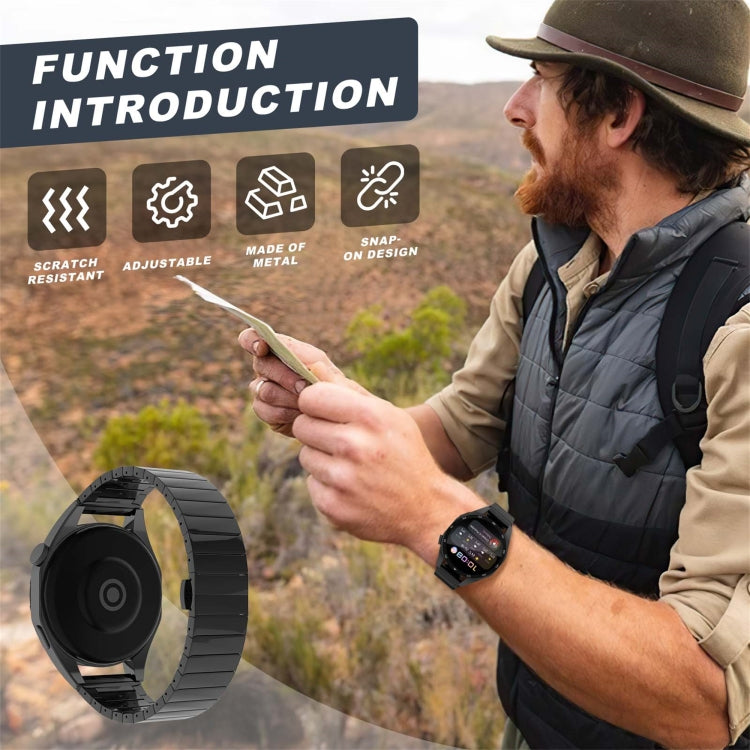 For Amazfit Watch GTR 3 Pro 22mm One-Bead Paint Butterfly Buckle Alloy Watch Band(Silver) - free shipping - PMC TechLife - Order now!