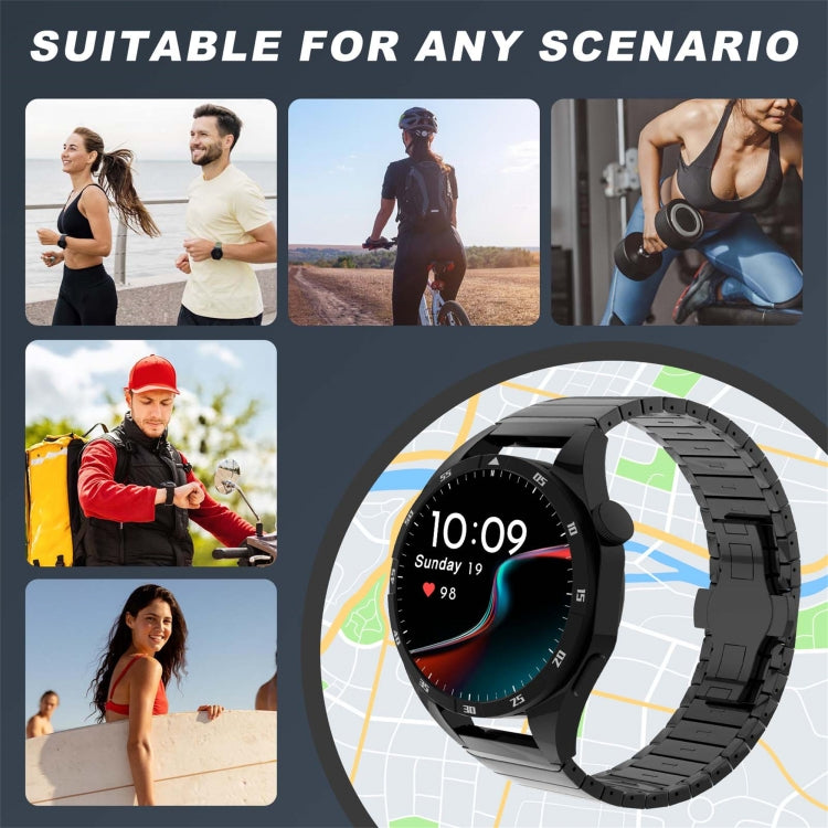 For Garmin Forerunner 265 22mm One Bead Paint Butterfly Buckle Alloy Watch Band(Silver) - free shipping - PMC TechLife - Order now!