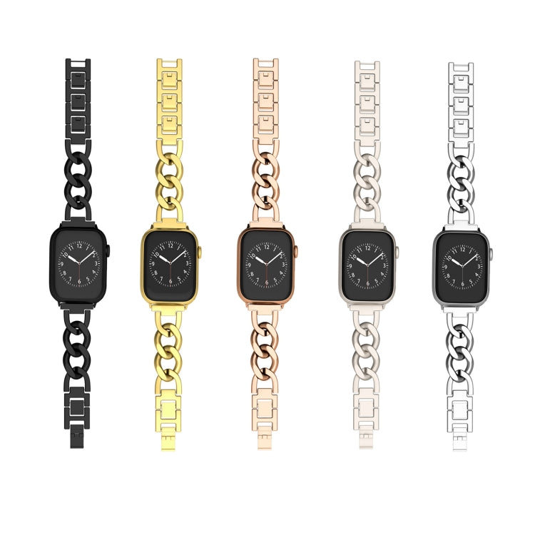 For Apple Watch SE 2023 40mm Quick-Release Metal Chain Watch Band(Rose Gold) - free shipping - PMC TechLife - Order now!