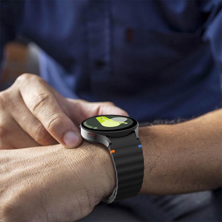 For Samsung Galaxy Watch 4 40 / 44mm Wave Pattern Stitched Silicone Watch Band(Light Gray) - free shipping - PMC TechLife - Order now!