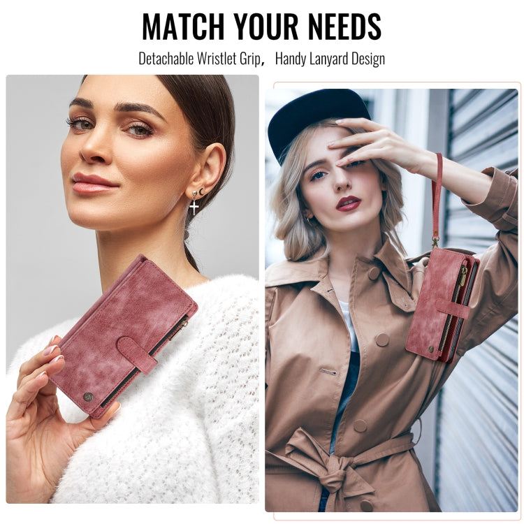 For iPhone 16 CaseMe C30 Card Slots Zipper Wallet Leather Phone Case(Red) - free shipping - PMC Jewellery - Order now!