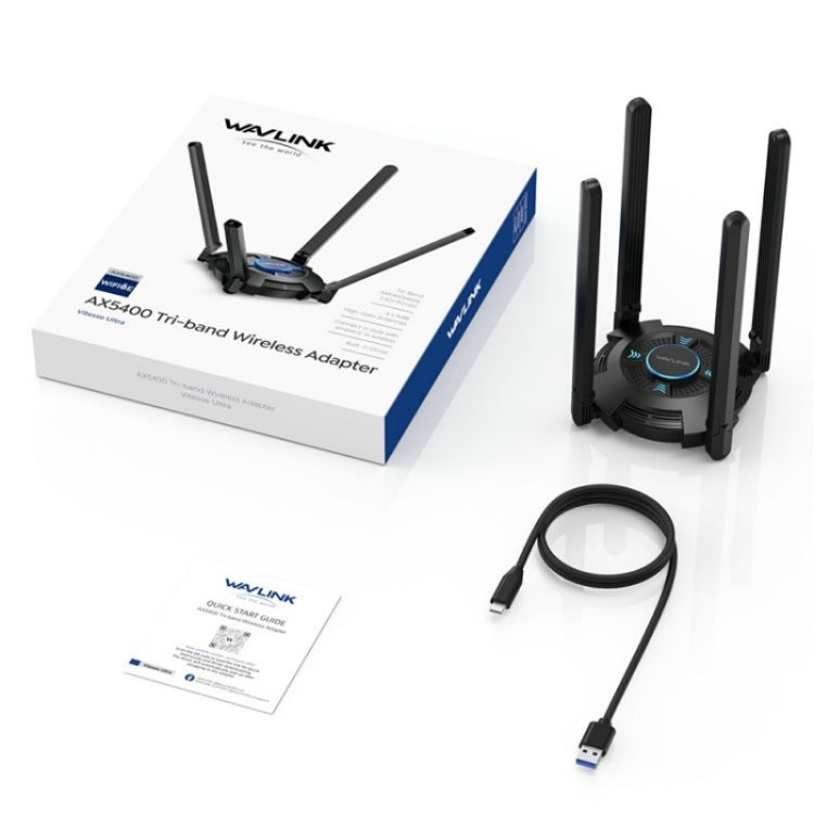 WAVLINK WN695X2 AX5400 USB WiFi 6 Dongle 4 Antennas Receiver Tri-Band Wireless Adapter - free shipping - PMC Jewellery - Order now!