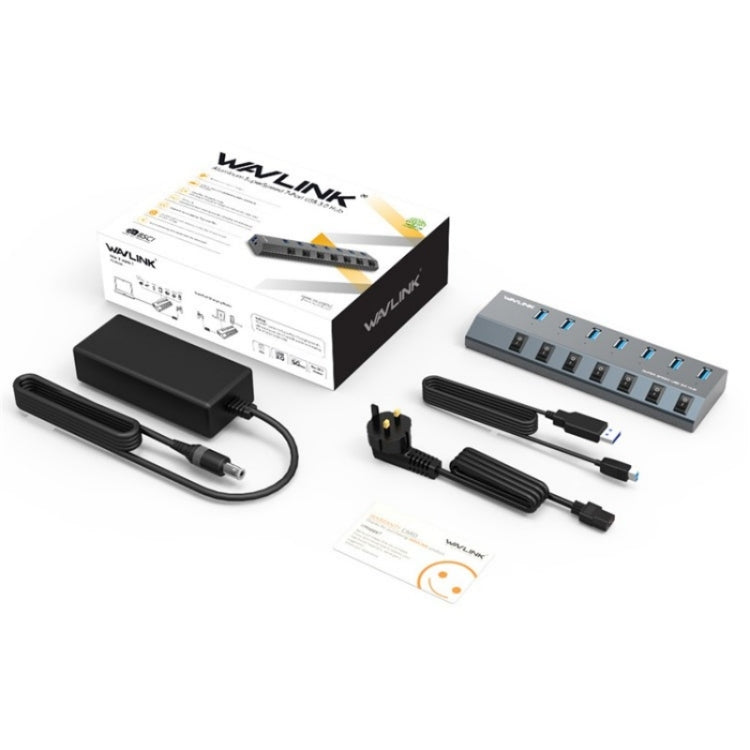 WAVLINK UH3076 5Gbps 7-port USB 3.0 Hub with Independent Switch and LED Indicator(EU Plug) - free shipping - PMC Jewellery - Order now!