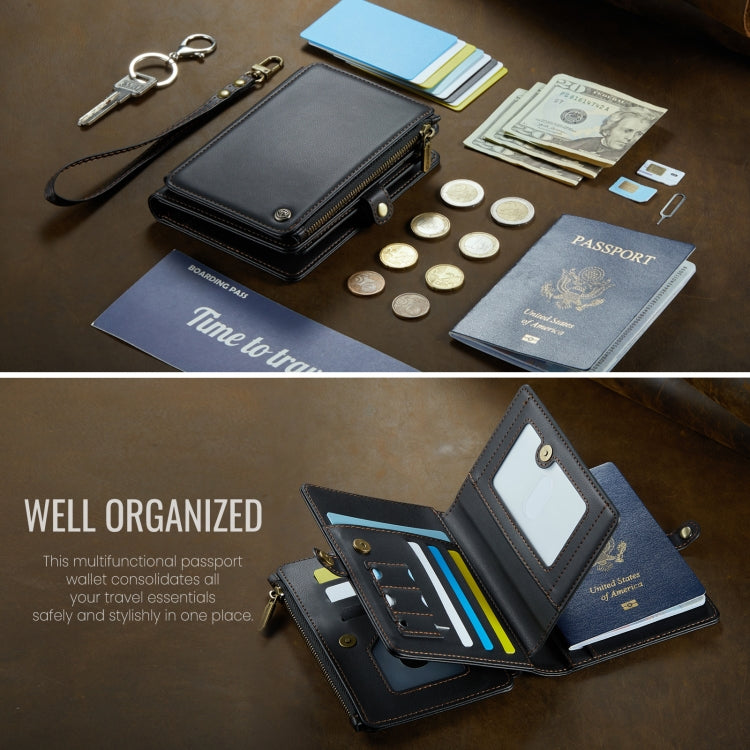 CaseMe-Me60 Multi-functional Anti-theft Swipe Passport Wallet(Black) - by CaseMe | Online Shopping South Africa | PMC Jewellery | Buy Now Pay Later Mobicred