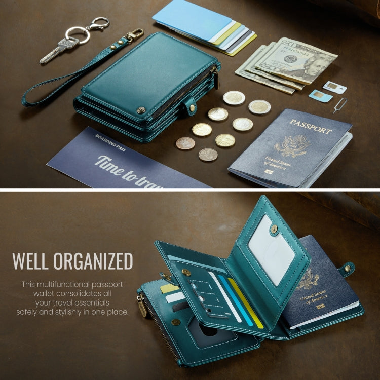 CaseMe-Me60 Multi-functional Anti-theft Swipe Passport Wallet(Green) - by CaseMe | Online Shopping South Africa | PMC Jewellery | Buy Now Pay Later Mobicred