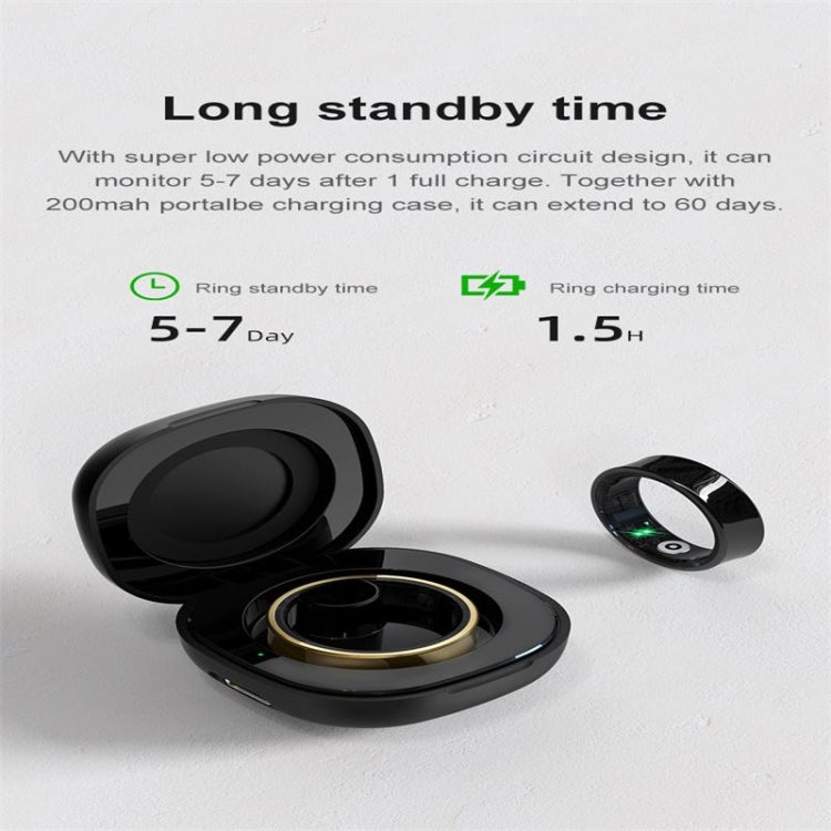 R09 SIZE 8 Smart Ring, Support Heart Rate / Blood Oxygen / Sleep Monitoring / Multiple Sports Modes(Black) - free shipping - PMC TechLife - Order now!
