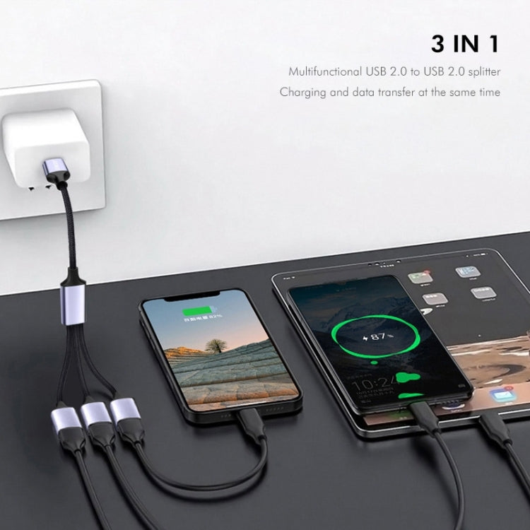 ENKAY ENK-CB172 USB 2.0 to 3 USB 2.0 OTG Splitter Y Cable Extension Cord, Length:0.5m - USB Cable by ENKAY | Online Shopping South Africa | PMC TechLife | Buy Now Pay Later Mobicred