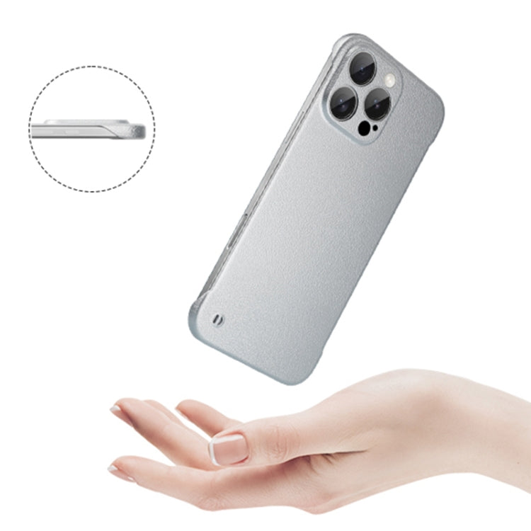 For iPhone 12 Pro Frameless Litchi Texture PC Phone Case(Titanium Silver) - free shipping - PMc TechLife - Order now!