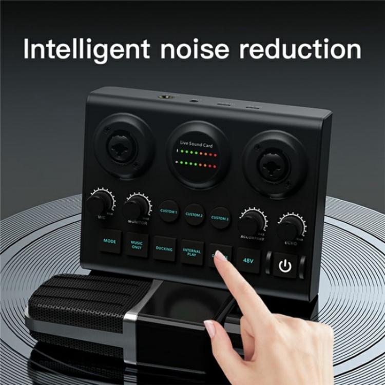 F10 48V Live Streaming Sound Card Audio Mixer Phantom Power Mixer - Live Sound Effects Processors by PMC TechLife | Online Shopping South Africa | PMC TechLife | Buy Now Pay Later Mobicred