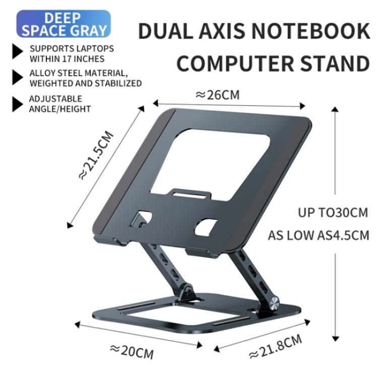 J30 Portable Desktop Adjustable Foldable Alloy Steel Laptop Cooling Stand(Grey) - Laptop Stand by PMC TechLife | Online Shopping South Africa | PMC TechLife | Buy Now Pay Later Mobicred