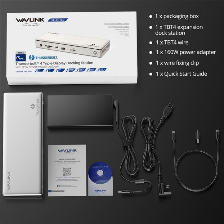 WAVLINK UTD45 96W Charging 8K / 4K Display Thunderbolt 4 Docking Station 13-in-1 Hub(UK Plug) - free shipping - PMc TechLife - Order now!